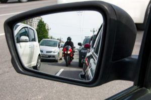 motorcycle in mirror